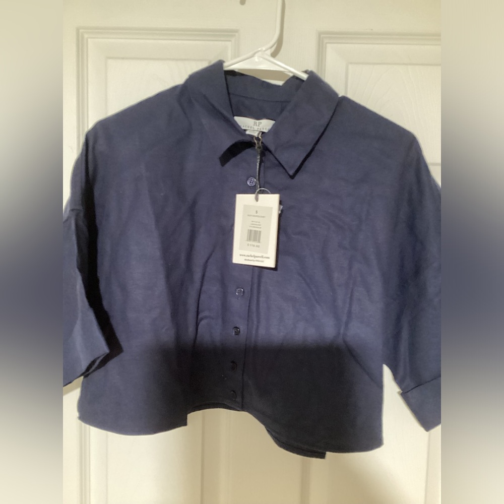 Rachel Parcell Navy Crop Top